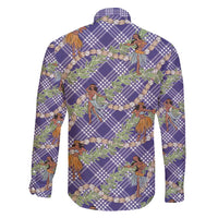 Lavender Palaka Hula Girls Seamless Hawaii Aloha Family Matching Mermaid Dress and Hawaiian Shirt - Polynesian Pride