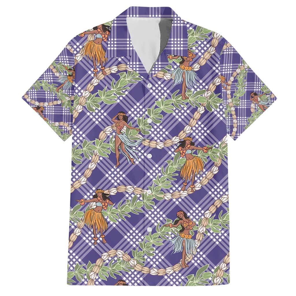 Lavender Palaka Hula Girls Seamless Hawaii Aloha Hawaiian Shirt - Polynesian Pride
