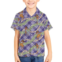 Lavender Palaka Hula Girls Seamless Hawaii Aloha Kid Hawaiian Shirt - Polynesian Pride