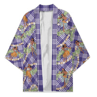 Lavender Palaka Hula Girls Seamless Hawaii Aloha Kimono - Polynesian Pride