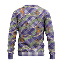 Lavender Palaka Hula Girls Seamless Hawaii Aloha Ugly Christmas Sweater - Polynesian Pride