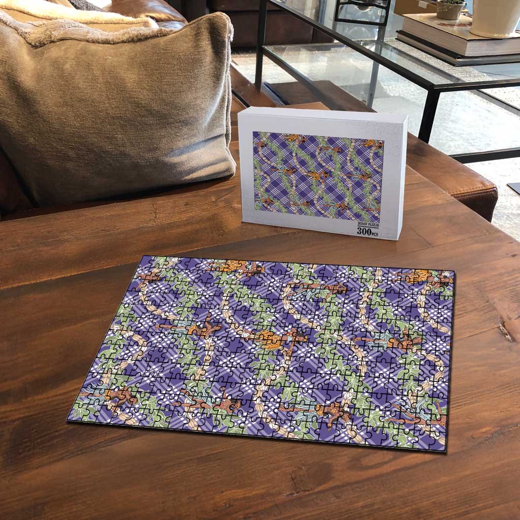 Lavender Palaka Hula Girls Seamless Hawaii Aloha Puzzle - Polynesian Pride
