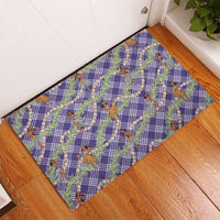 Lavender Palaka Hula Girls Seamless Hawaii Aloha Rubber Doormat - Polynesian Pride