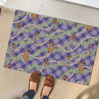 Lavender Palaka Hula Girls Seamless Hawaii Aloha Rubber Doormat - Polynesian Pride