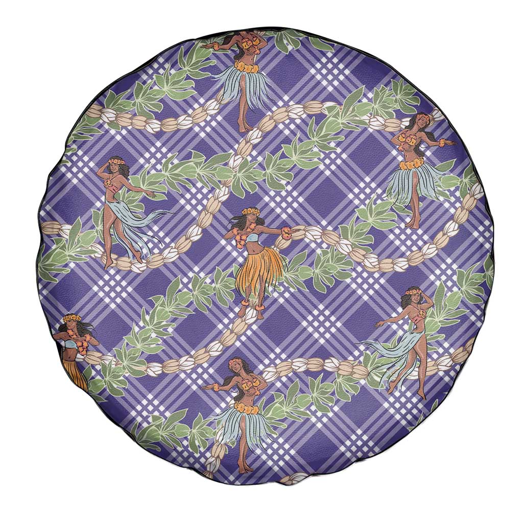 Lavender Palaka Hula Girls Seamless Hawaii Aloha Spare Tire Cover - Polynesian Pride