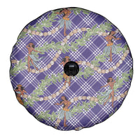 Lavender Palaka Hula Girls Seamless Hawaii Aloha Spare Tire Cover - Polynesian Pride