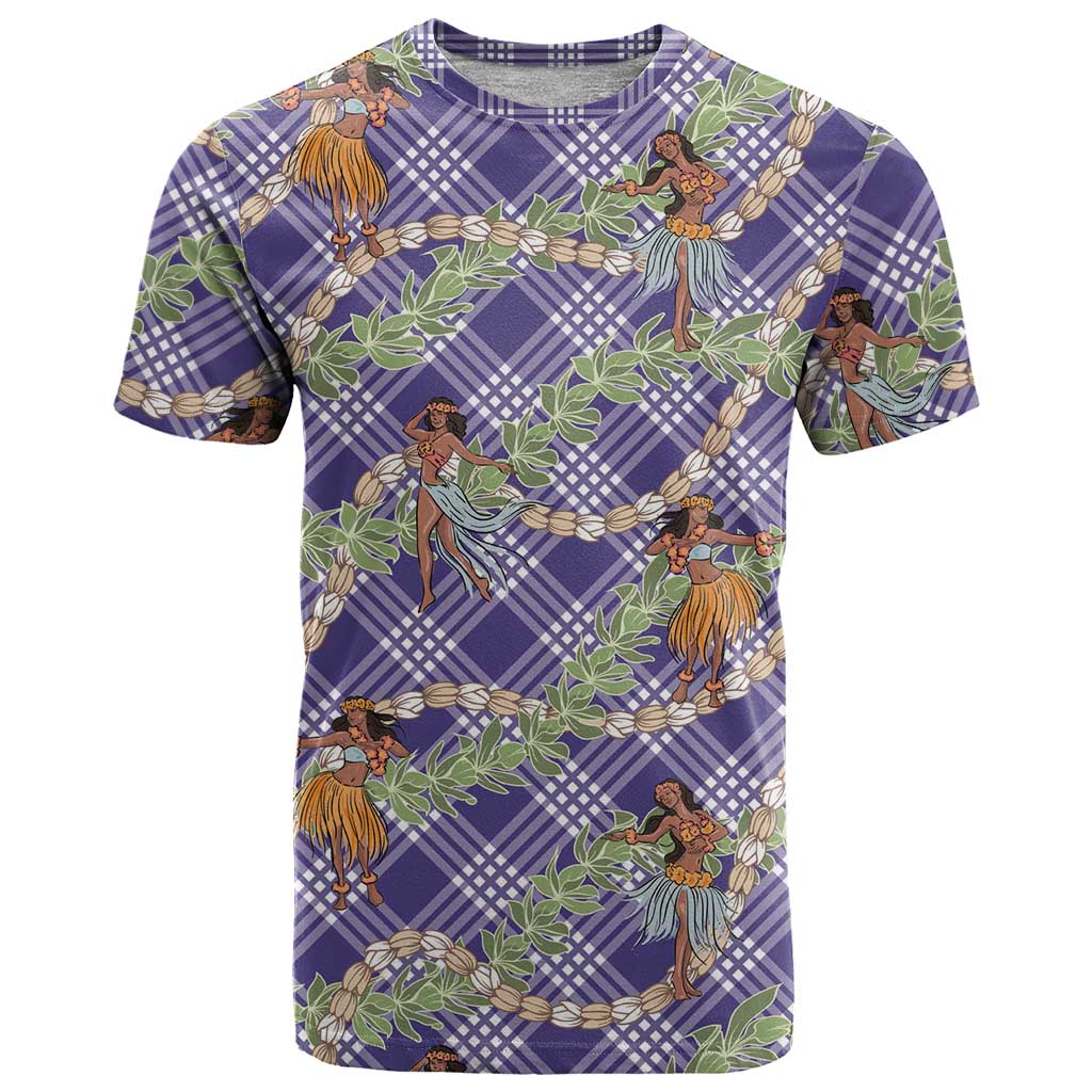 Lavender Palaka Hula Girls Seamless Hawaii Aloha T Shirt - Polynesian Pride