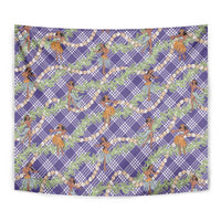 Lavender Palaka Hula Girls Seamless Hawaii Aloha Tapestry - Polynesian Pride