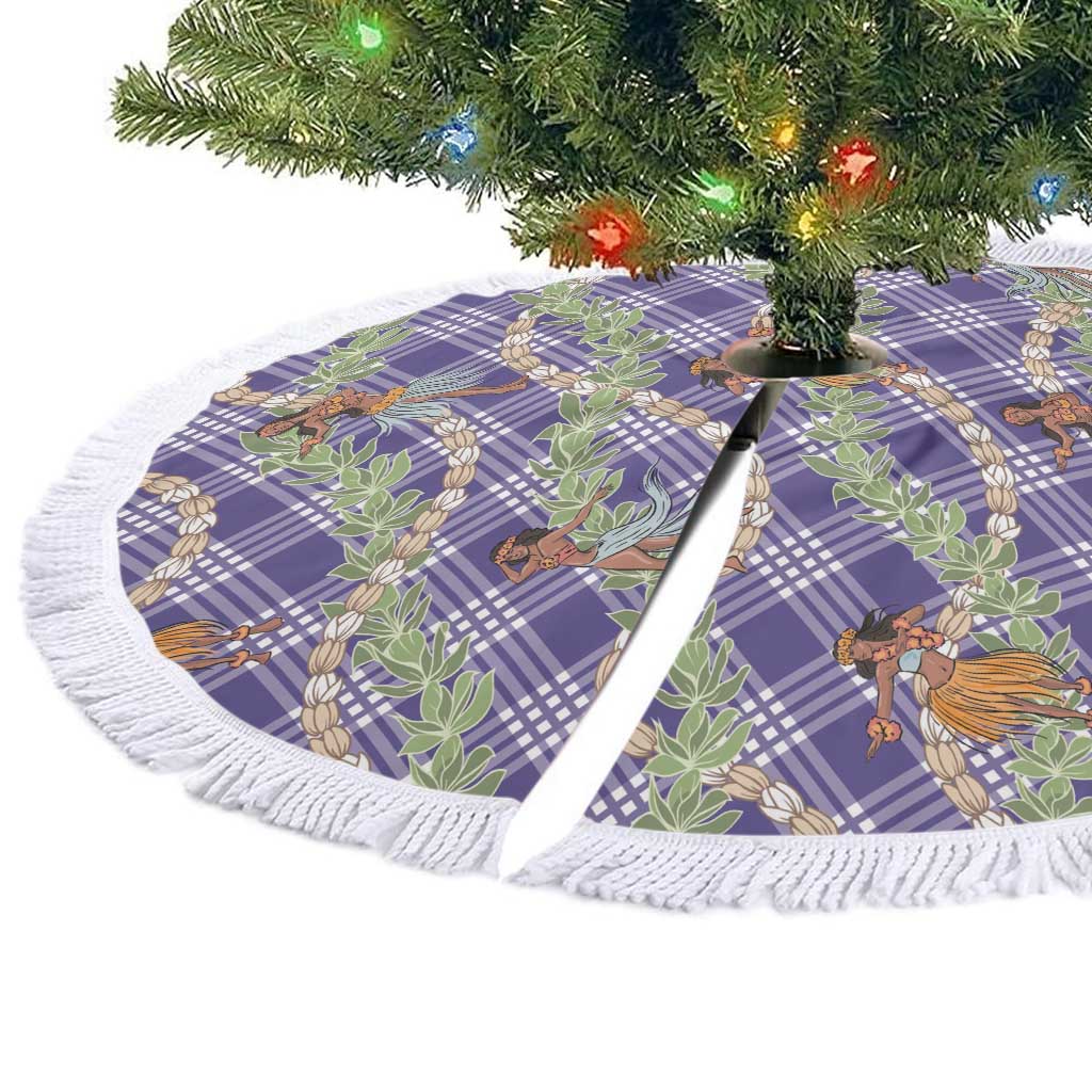 Lavender Palaka Hula Girls Seamless Hawaii Aloha Tree Skirt - Polynesian Pride