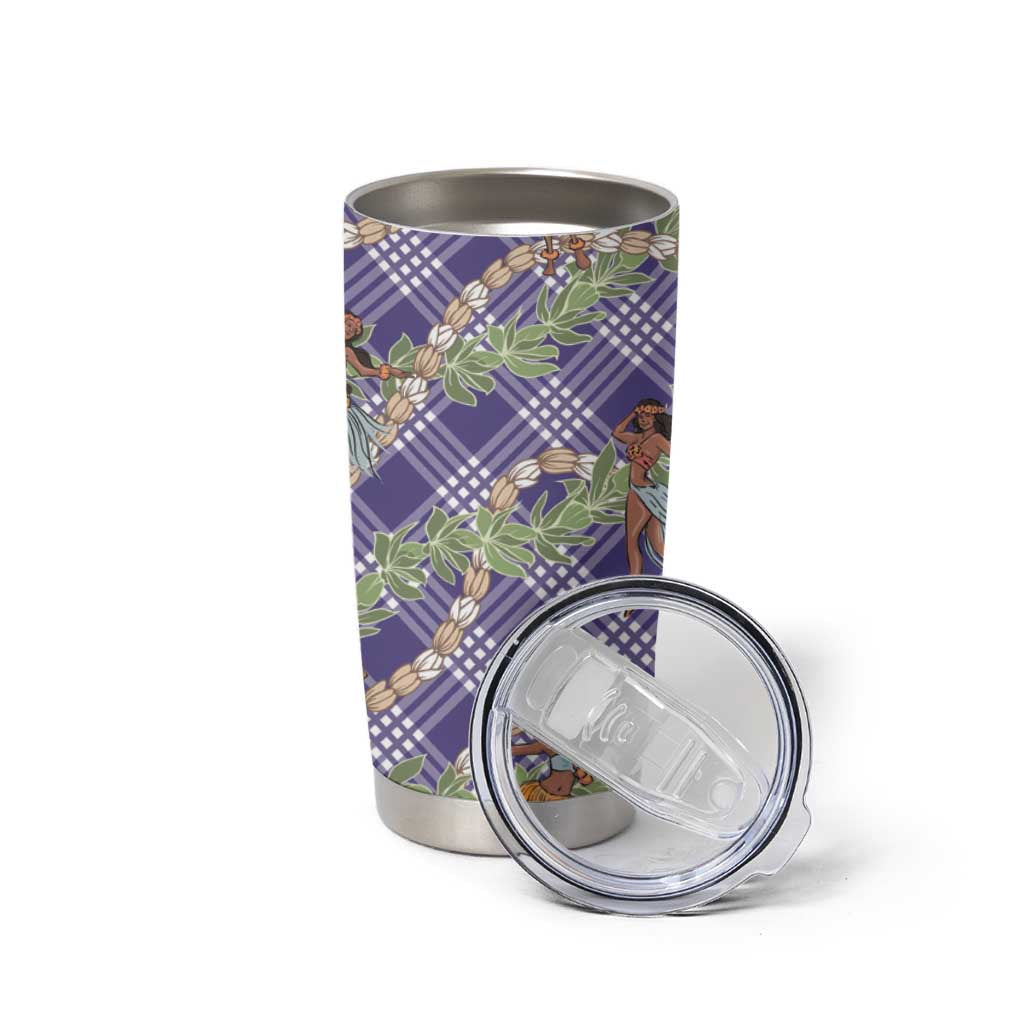 Lavender Palaka Hula Girls Seamless Hawaii Aloha Tumbler Cup - Polynesian Pride