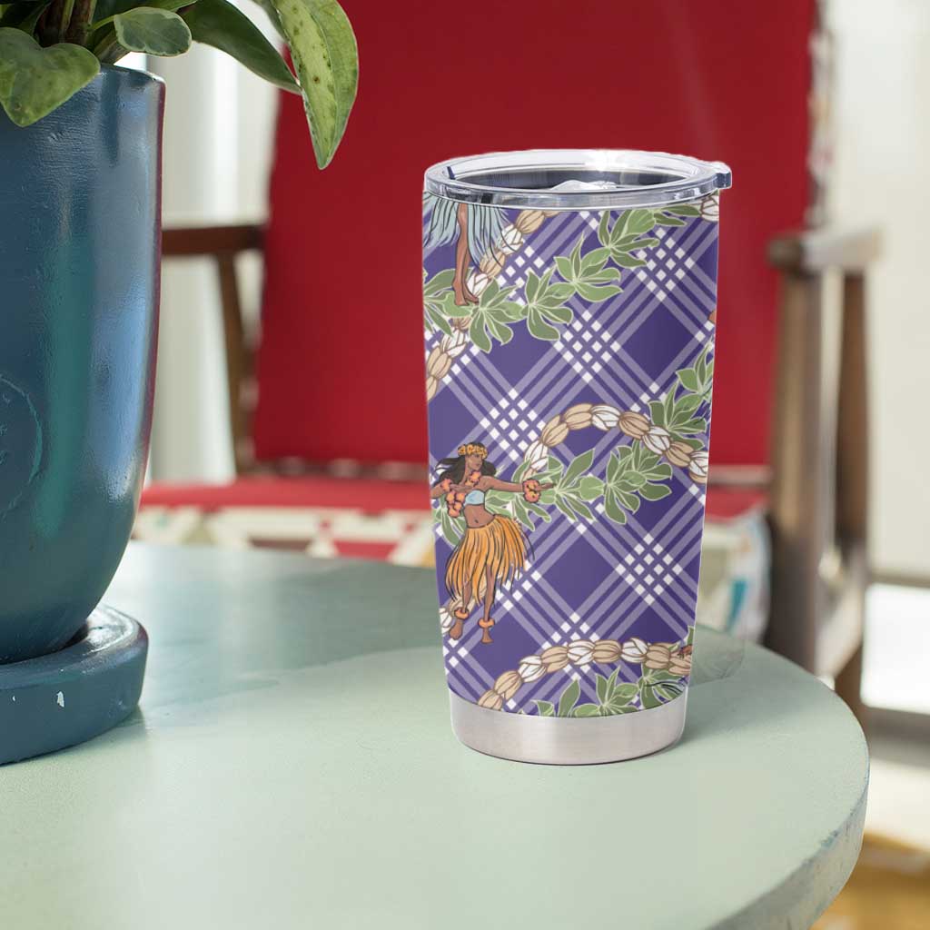 Lavender Palaka Hula Girls Seamless Hawaii Aloha Tumbler Cup - Polynesian Pride