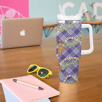 Lavender Palaka Hula Girls Seamless Hawaii Aloha Tumbler With Handle - Polynesian Pride