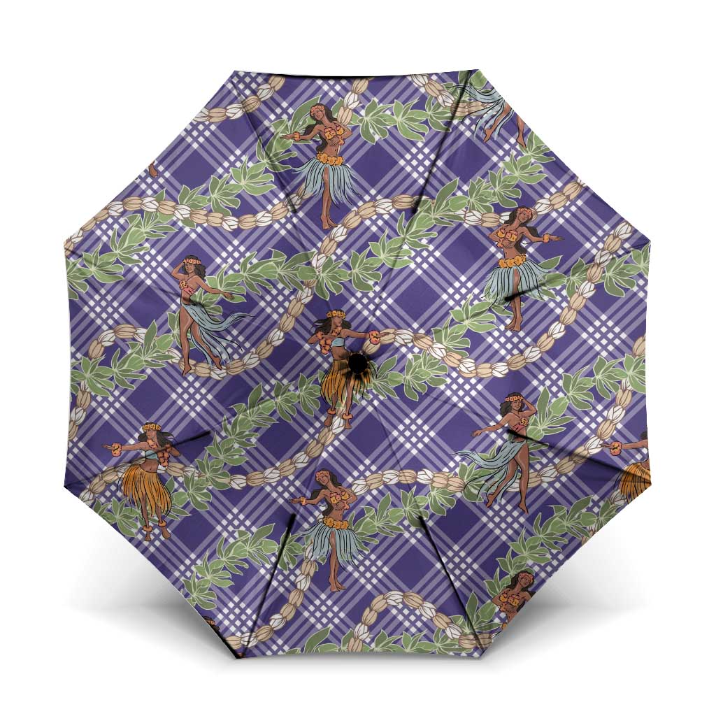 Lavender Palaka Hula Girls Seamless Hawaii Aloha Umbrella - Polynesian Pride