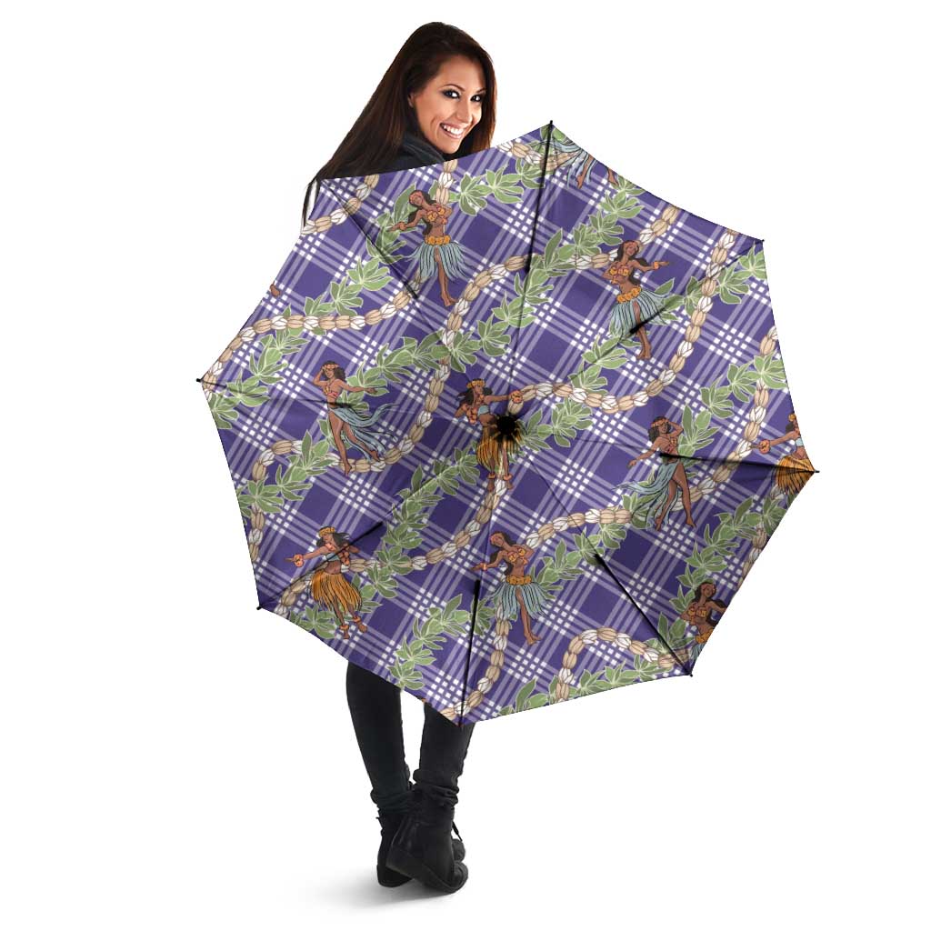 Lavender Palaka Hula Girls Seamless Hawaii Aloha Umbrella - Polynesian Pride