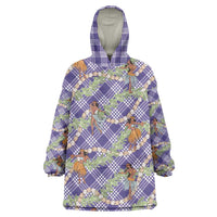 Lavender Palaka Hula Girls Seamless Hawaii Aloha Wearable Blanket Hoodie - Polynesian Pride