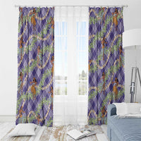 Lavender Palaka Hula Girls Seamless Hawaii Aloha Window Curtain - Polynesian Pride