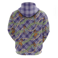 Lavender Palaka Hula Girls Seamless Hawaii Aloha Zip Hoodie - Polynesian Pride