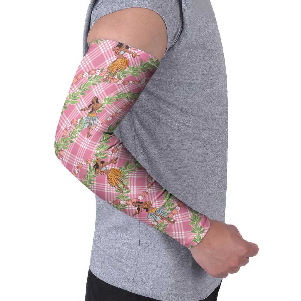 Lokelani Pink Palaka Hula Girls Seamless Hawaii Aloha Arm Sleeves - Polynesian Pride