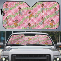 Lokelani Pink Palaka Hula Girls Seamless Hawaii Aloha Auto Sun Shade - Polynesian Pride