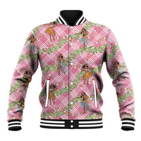 Lokelani Pink Palaka Hula Girls Seamless Hawaii Aloha Baseball Jacket - Polynesian Pride