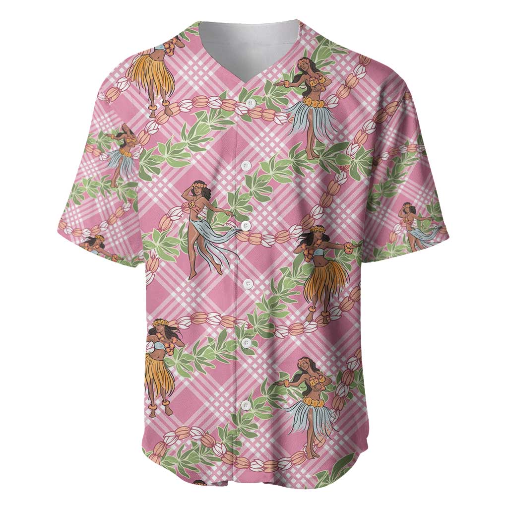 Lokelani Pink Palaka Hula Girls Seamless Hawaii Aloha Baseball Jersey - Polynesian Pride