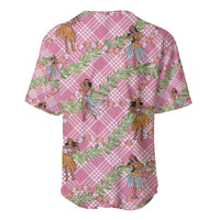 Lokelani Pink Palaka Hula Girls Seamless Hawaii Aloha Baseball Jersey - Polynesian Pride