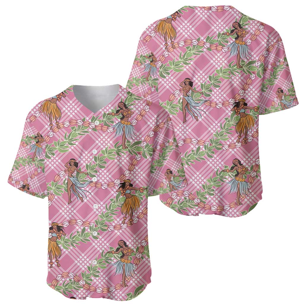 Lokelani Pink Palaka Hula Girls Seamless Hawaii Aloha Baseball Jersey - Polynesian Pride