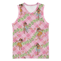 Lokelani Pink Palaka Hula Girls Seamless Hawaii Aloha Basketball Jersey - Polynesian Pride