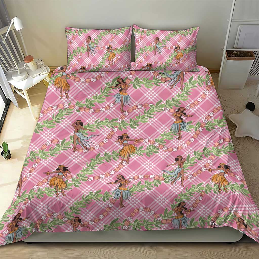 Lokelani Pink Palaka Hula Girls Seamless Hawaii Aloha Bedding Set - Polynesian Pride