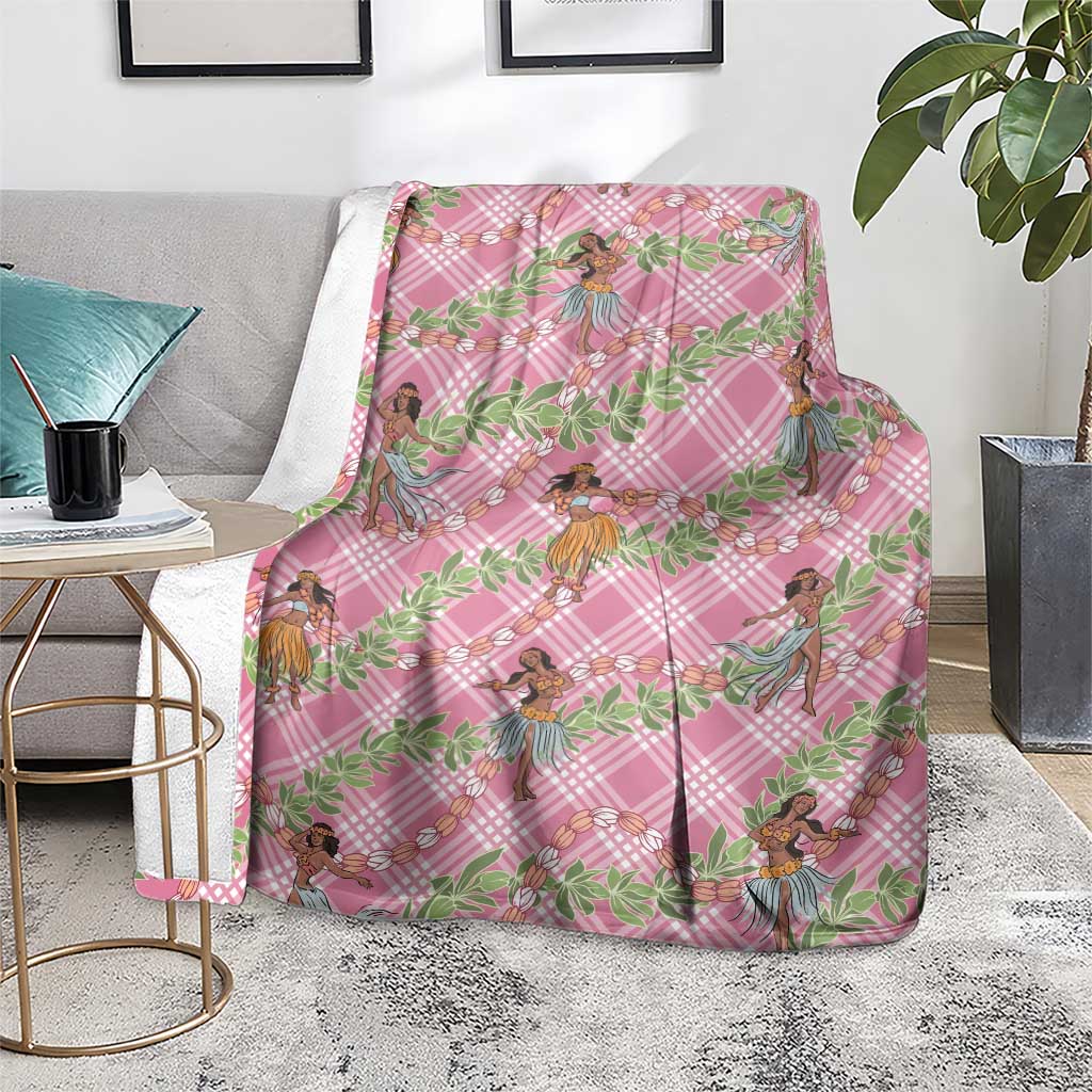 Lokelani Pink Palaka Hula Girls Seamless Hawaii Aloha Blanket - Polynesian Pride