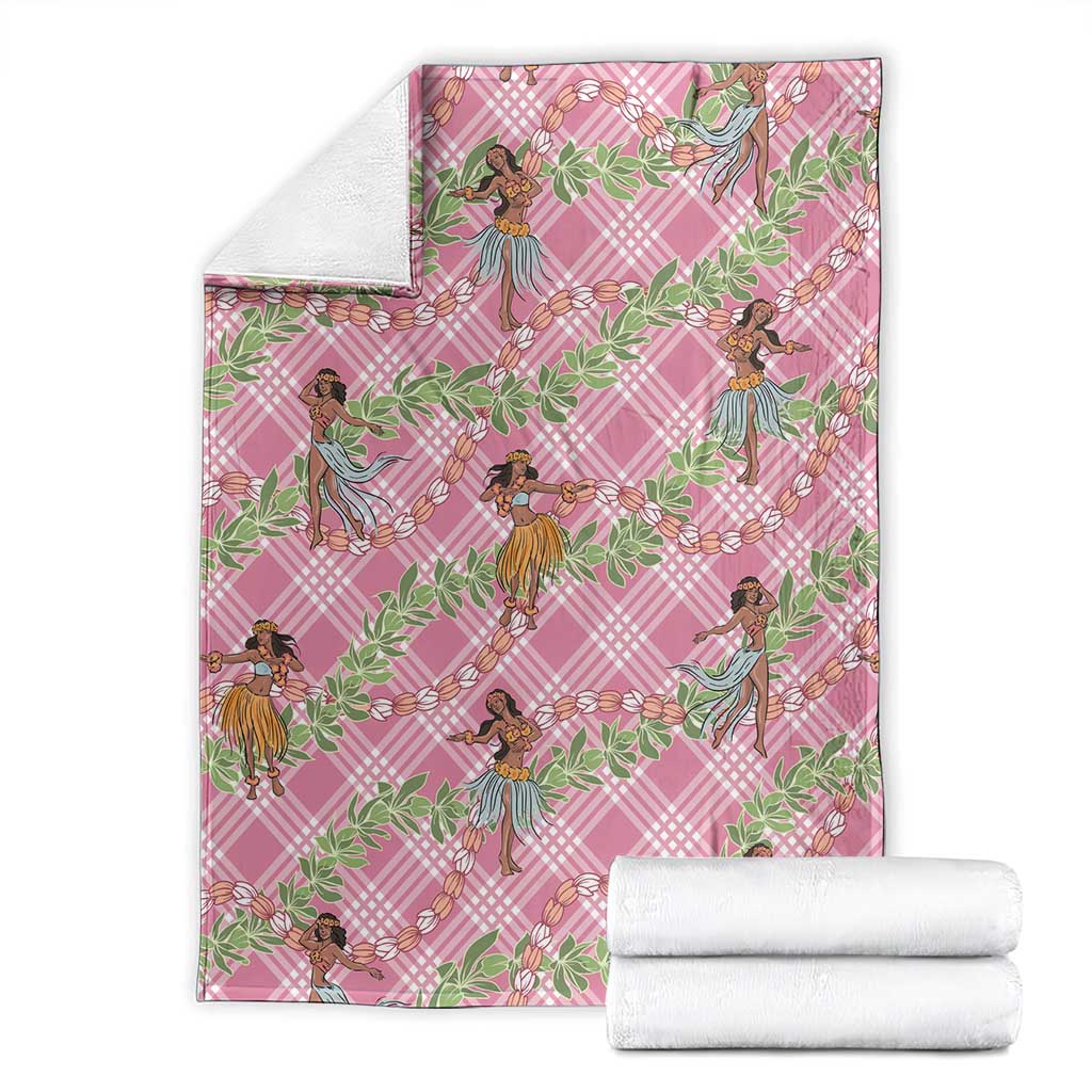 Lokelani Pink Palaka Hula Girls Seamless Hawaii Aloha Blanket - Polynesian Pride