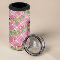 Lokelani Pink Palaka Hula Girls Seamless Hawaii Aloha 4 in 1 Can Cooler Tumbler - Polynesian Pride