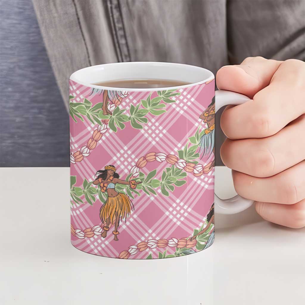 Lokelani Pink Palaka Hula Girls Seamless Hawaii Aloha Ceramic Mug - Polynesian Pride