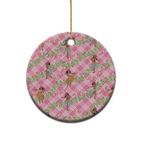 Lokelani Pink Palaka Hula Girls Seamless Hawaii Aloha Ceramic Ornament - Polynesian Pride