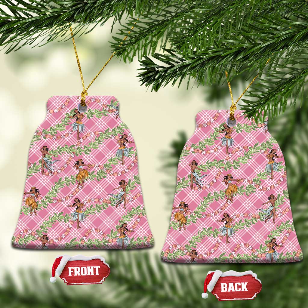 Lokelani Pink Palaka Hula Girls Seamless Hawaii Aloha Ceramic Ornament - Polynesian Pride