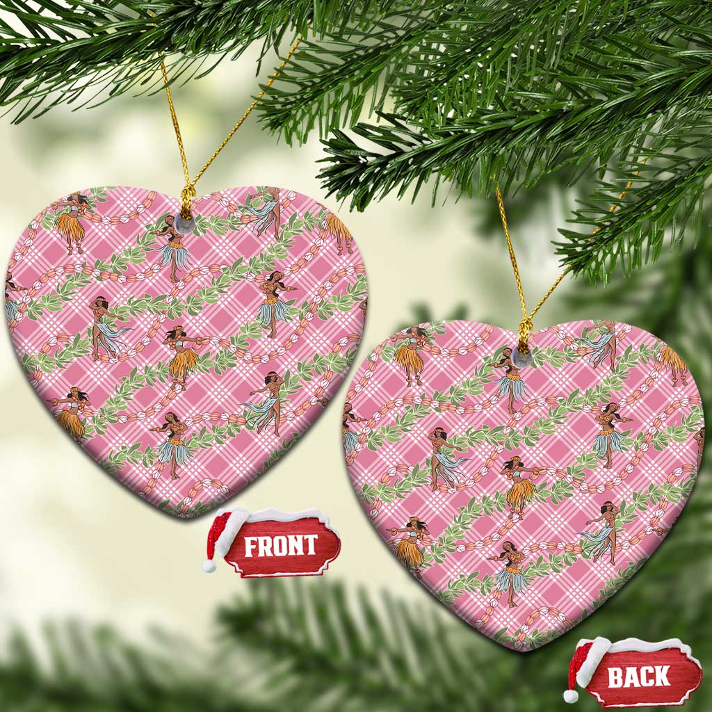 Lokelani Pink Palaka Hula Girls Seamless Hawaii Aloha Ceramic Ornament - Polynesian Pride