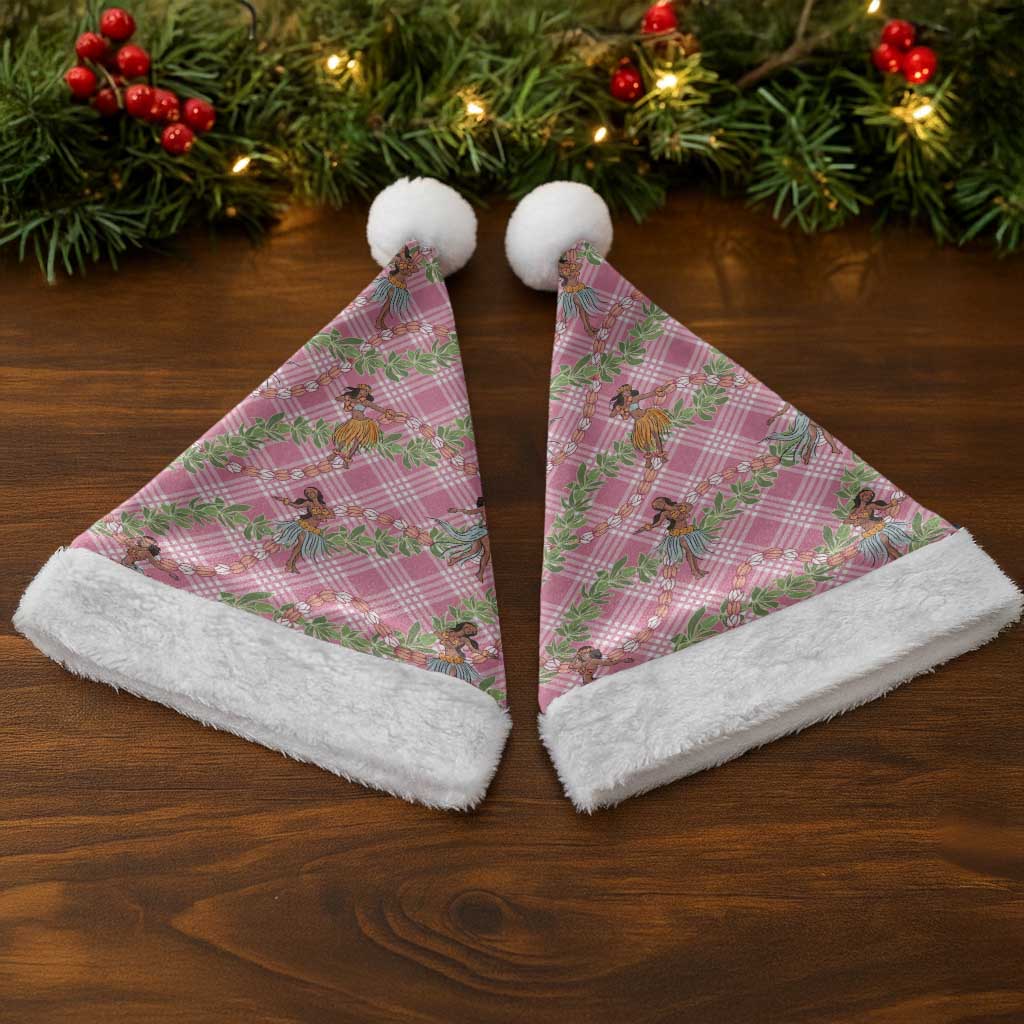 Lokelani Pink Palaka Hula Girls Seamless Hawaii Aloha Christmas Santa Hat - Polynesian Pride