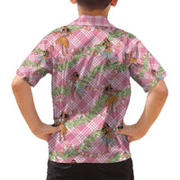 Lokelani Pink Palaka Hula Girls Seamless Hawaii Aloha Family Matching Puletasi and Hawaiian Shirt - Polynesian Pride