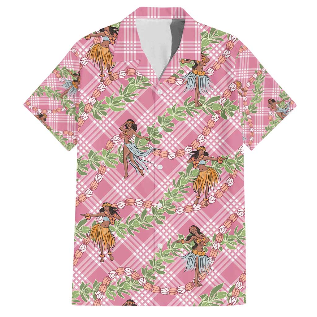 Lokelani Pink Palaka Hula Girls Seamless Hawaii Aloha Family Matching Puletasi and Hawaiian Shirt - Polynesian Pride