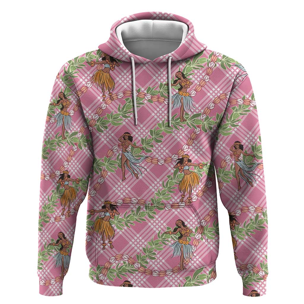 Lokelani Pink Palaka Hula Girls Seamless Hawaii Aloha Hoodie - Polynesian Pride