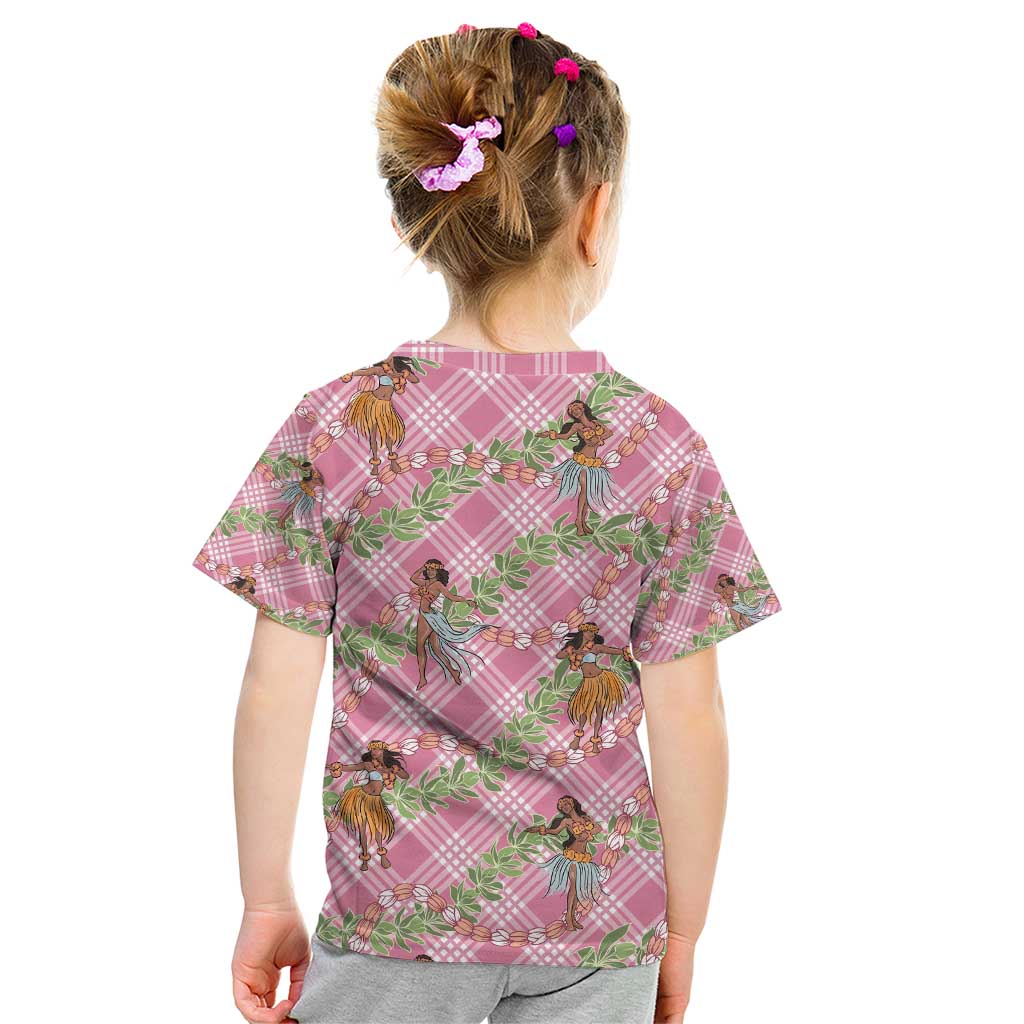 Lokelani Pink Palaka Hula Girls Seamless Hawaii Aloha Kid T Shirt - Polynesian Pride