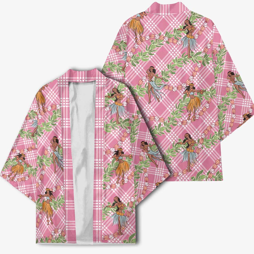 Lokelani Pink Palaka Hula Girls Seamless Hawaii Aloha Kimono - Polynesian Pride