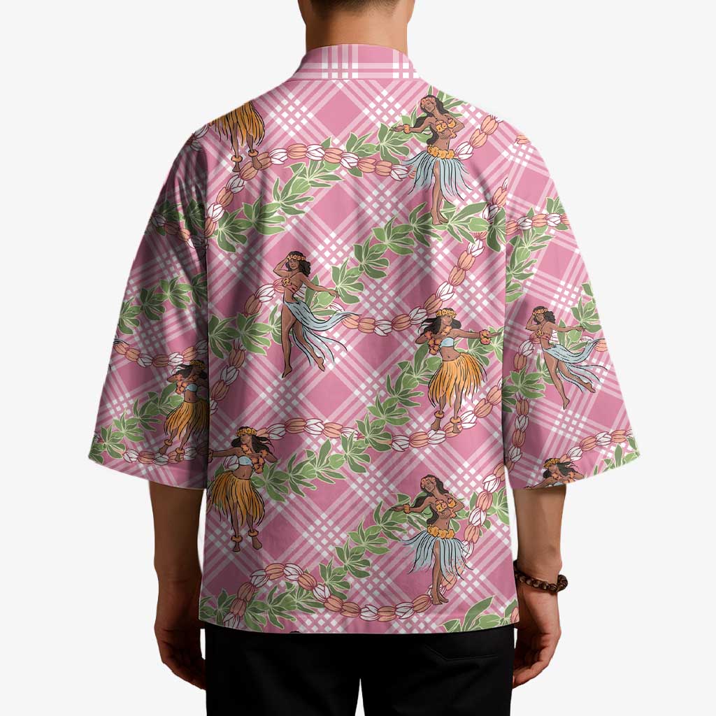 Lokelani Pink Palaka Hula Girls Seamless Hawaii Aloha Kimono - Polynesian Pride