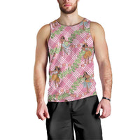 Lokelani Pink Palaka Hula Girls Seamless Hawaii Aloha Men Tank Top - Polynesian Pride
