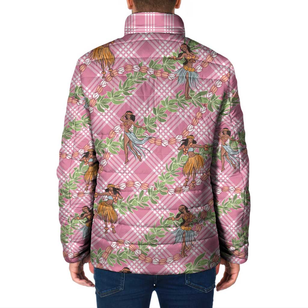 Lokelani Pink Palaka Hula Girls Seamless Hawaii Aloha Padded Jacket - Polynesian Pride