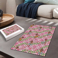 Lokelani Pink Palaka Hula Girls Seamless Hawaii Aloha Puzzle - Polynesian Pride