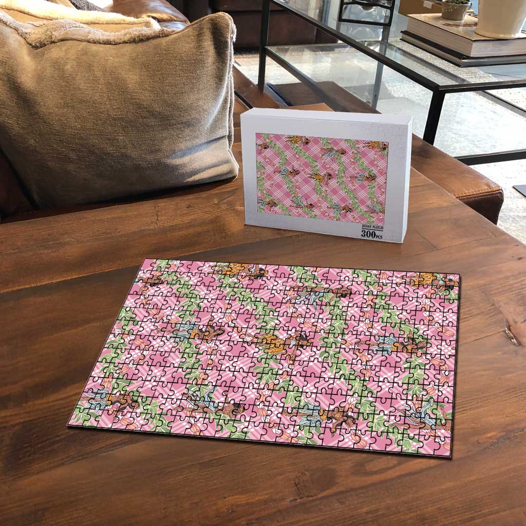 Lokelani Pink Palaka Hula Girls Seamless Hawaii Aloha Puzzle - Polynesian Pride