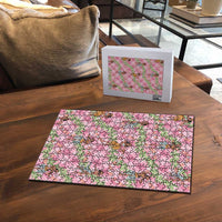 Lokelani Pink Palaka Hula Girls Seamless Hawaii Aloha Puzzle - Polynesian Pride