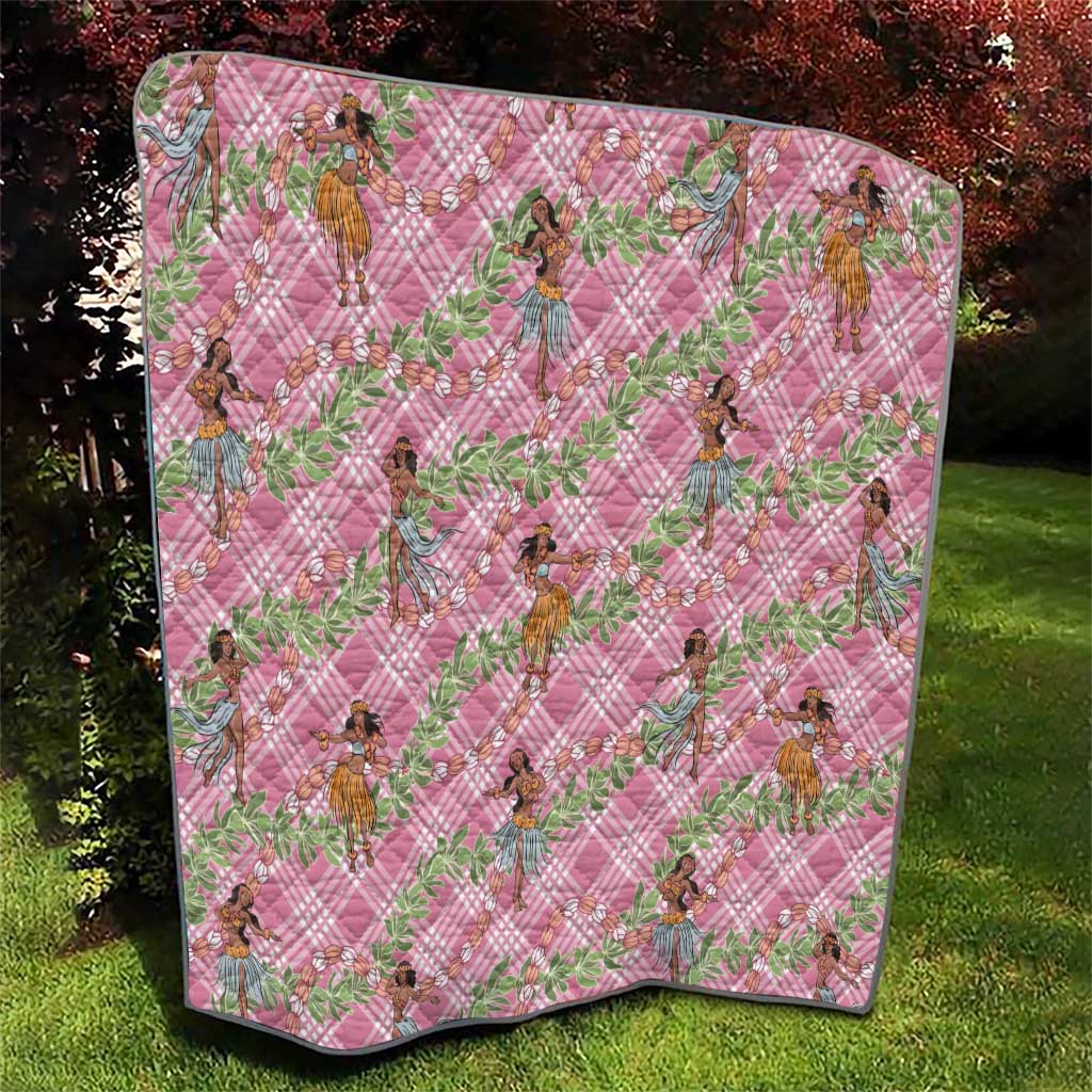 Lokelani Pink Palaka Hula Girls Seamless Hawaii Aloha Quilt - Polynesian Pride