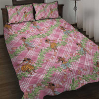 Lokelani Pink Palaka Hula Girls Seamless Hawaii Aloha Quilt Bed Set - Polynesian Pride